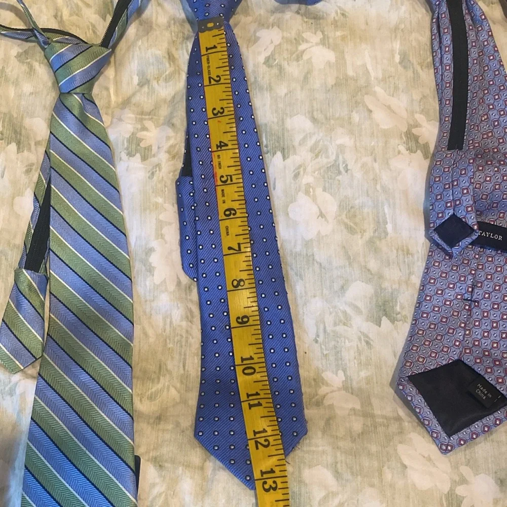 Boy's Assorted Patterned Ties - Blue, Purple, Green